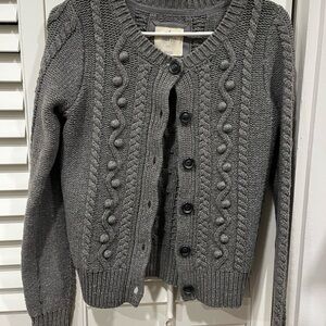 Aerie Gray Cable Knit Cardigan Sweater